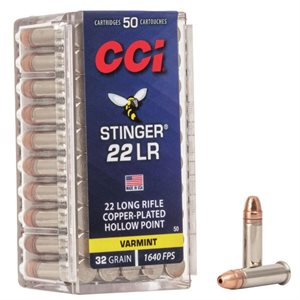 CCI MUNITION CAL. 22 LR STINGER1640FPS 32 GR. 0050