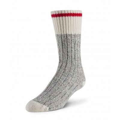 Chaussettes Boréal enfant gris / rouge