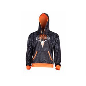 HOODIE NOIR ET ORANGE CHASSE MED 124165-112-M