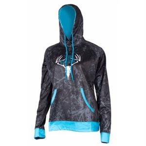 HOODIE FEMME NOIR ET BLEU CHASSE X-LARGE 124165-612-XL