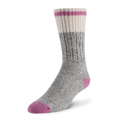 Chaussettes classique laine gris / rose moyen