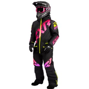 FXR MONOSUIT CX JUNIOR BLACK / RASPBERRY FADE / HI-VIS 