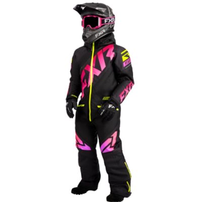 FXR MONOSUIT CX JUNIOR BLACK / RASPBERRY FADE / HI-VIS GR.08