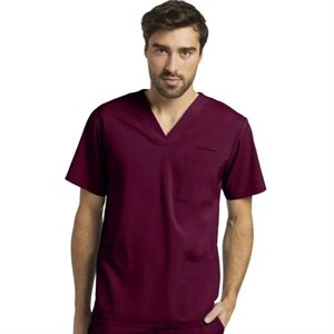 FIT CHANDAIL MANCHE COURTE COL EN "V" HOMME WINE LARGE