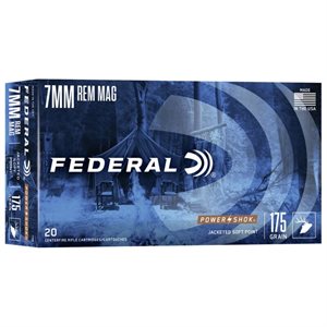 FÉDÉRAL MUNITION CAL. 7MM REM. MAG. SOFT POINT 175 GR. 7RB