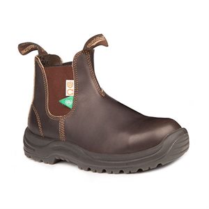 BOTTE DE SÉCURITÉ SANS LACET CUIR BRUN FONCÉ HOMME 162 GR 7
