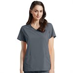 FIT CHANDAIL MANCHE COURTE COL EN "V" 90% POLYESTER PEWTER / GRIS MED  785-PWT-MED