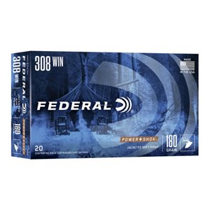 FÉDÉRAL MUNITION POWER SHOK CAL. 308 WIN 180GR. 308B