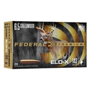FEDERAL MUNITION PREMIUM CAL. 6.5 CREEDMOOR 143GR ELD-X P65CRDELDX1