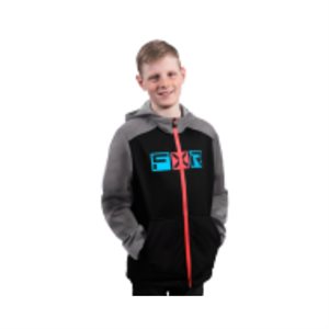 FXR MANTEAU HYDROGEN SOFTSHELL ENFANT BLCK / SKY BLUE / CORAL 