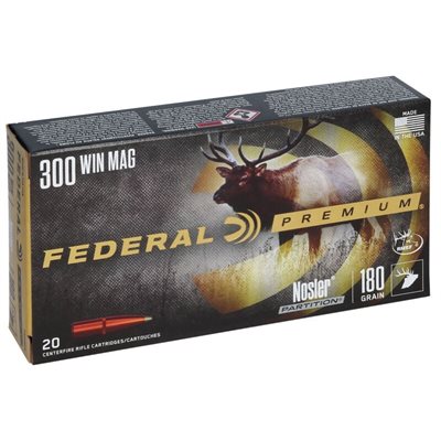 FÉDÉRAL MUNITION CAL. 300 WIN MAG 180GR NOSLER PARTITION P300WD2