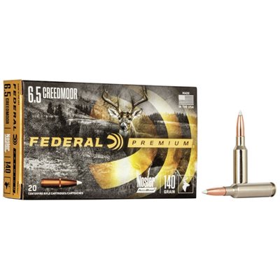 FEDERAL MUNITION PREMIUM CAL. 6.5 CREEDMOOR 140 GR NOSLER ACCUBOND P65CRDA1