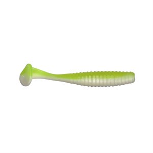 LEURRE SOUPLE RIB SWIM 4" SHAD CHARTREUSE / WHITE 535-361