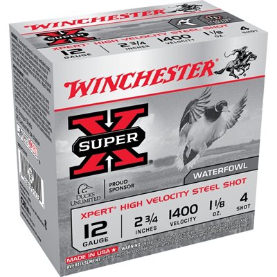 MUNITION SUPER-X CAL. 12 2 3 / 4" 1 1 / 8 #4 ACIER WEX12H4