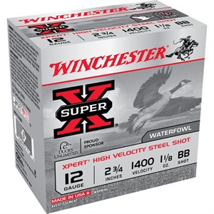 MUNITION SUPER-X ACIER CAL.12 2 3 / 4" 1 1 / 8OZ. #BB WEX12HBB