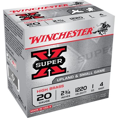 MUNITION SUPER X CAL. 20 2 3 / 4" 1 OZ. #4 X204