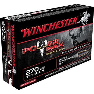 MUNITION POWER MAX BONDED CAL. 270 WIN. 150GR. X2704BP