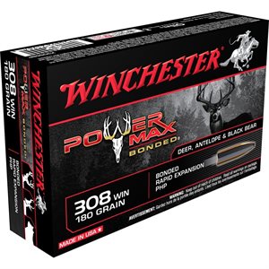 MUNITION POWER MAX BONDED CAL. 308 WIN 180 GR BONDED RAPID EXP. X3086BP